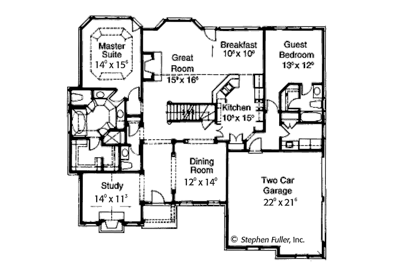 Home Plan - Floor Plan - Main Floor for Colonial House Plan #429-377 - 4 bed, 3.5 bath