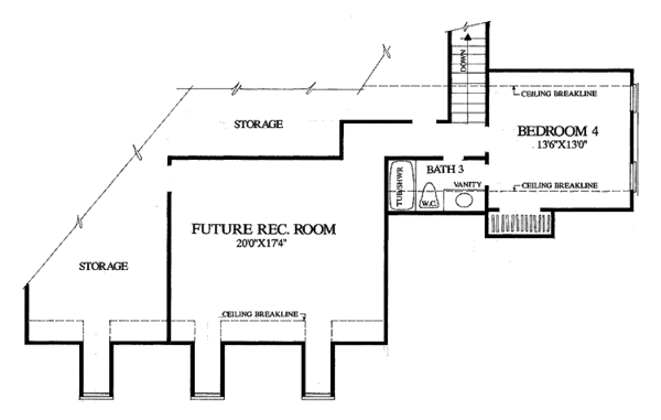 Architectural House Design - Classical Floor Plan - Upper Floor Plan #137-309