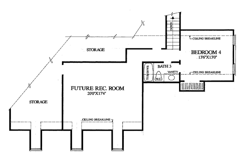 Home Plan - Floor Plan - Upper Floor for Classical House Plan #137-309 - 4 bed, 3.5 bath