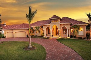 Home Plan - Exterior - Front Elevation for Mediterranean House Plan #1017-161 - 4 bed, 5 bath