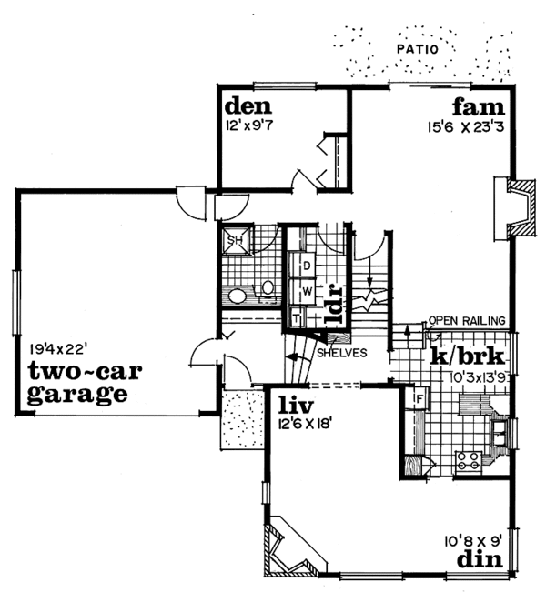 House Blueprint - Prairie Floor Plan - Main Floor Plan #47-955