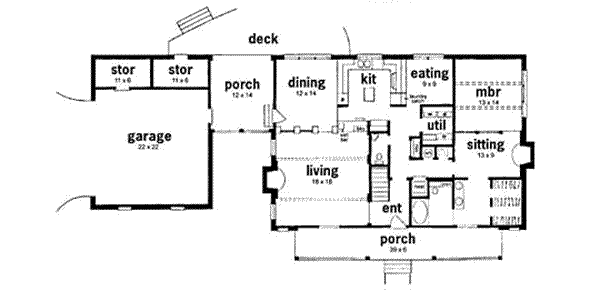 Country Floor Plan - Main Floor Plan #36-197