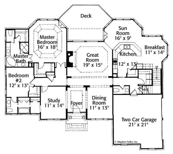 House Plan Design - Colonial Floor Plan - Main Floor Plan #429-293