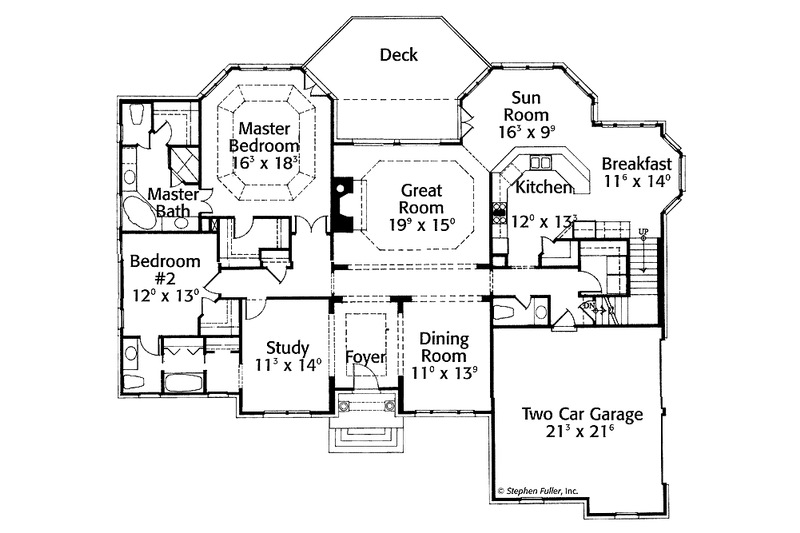 Home Plan - Floor Plan - Main Floor for Colonial House Plan #429-293 - 4 bed, 3.5 bath