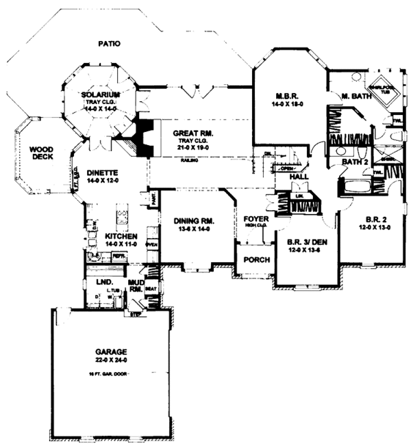Architectural House Design - Ranch Floor Plan - Main Floor Plan #328-164