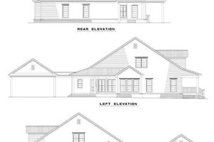 Exterior - Rear Elevation for Southern House Plan #17-1026 - 4 bed, 3 bath