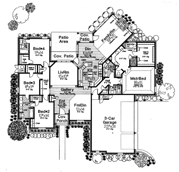 House Plan Design - Country Floor Plan - Main Floor Plan #310-1100