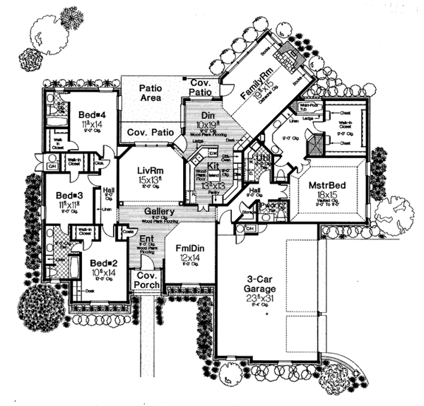 Architectural House Design - Country Floor Plan - Main Floor Plan #310-1100
