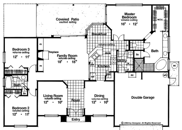 Architectural House Design - Mediterranean Floor Plan - Main Floor Plan #417-592