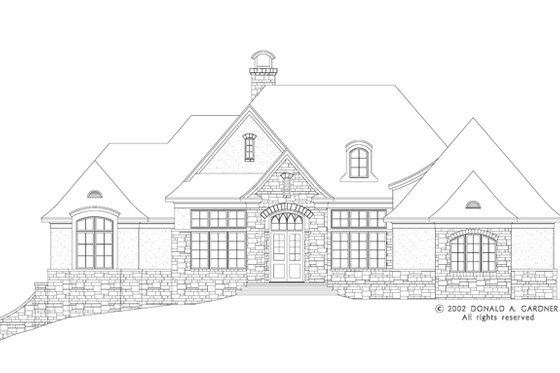 Exterior - Front Elevation 5 for European House Plan #929-893 - 5 bed, 5 bath