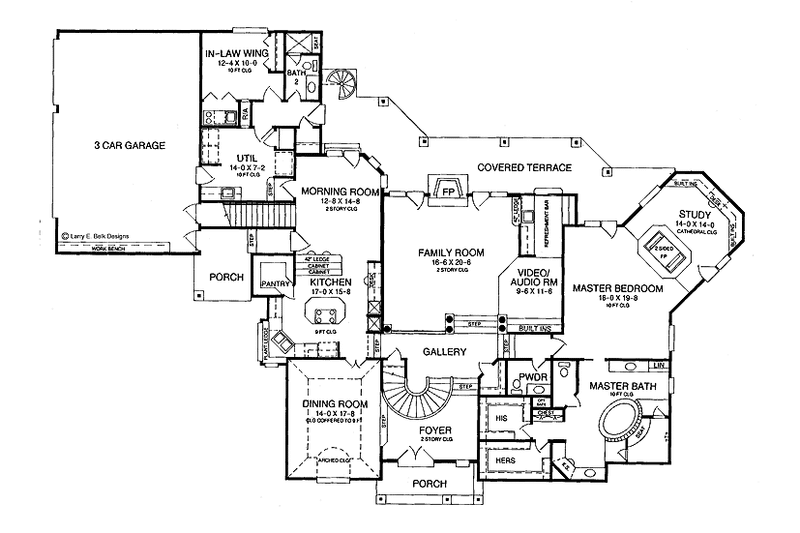 Architectural House Design - Floor Plan - Main Floor for Mediterranean House Plan #952-180 - 5 bed, 4 bath