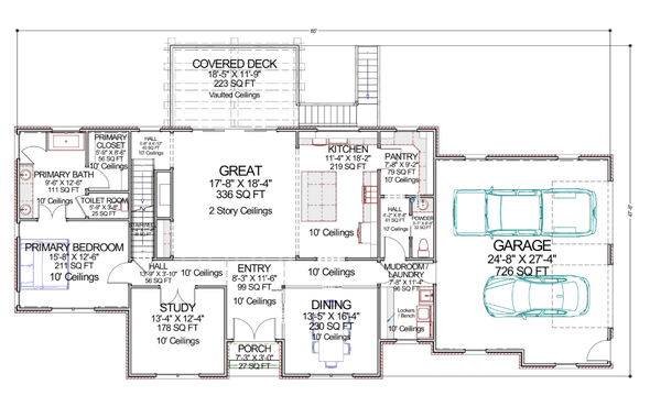 Home Plan - Floor Plan - Main Floor for Traditional House Plan #1116-7 - 4 bed, 3.5 bath