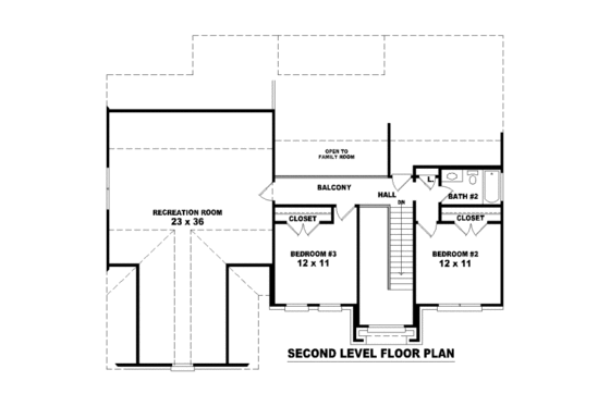 Floor Plan - Upper Floor for European House Plan #81-13738 - 3 bed, 2.5 bath