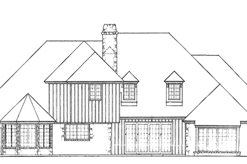 Home Plan - Exterior - Rear Elevation for Country House Plan #310-1073 - 4 bed, 3.5 bath