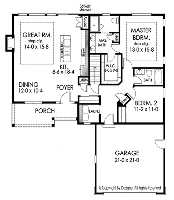 Home Plan - Ranch Floor Plan - Main Floor Plan #1010-178