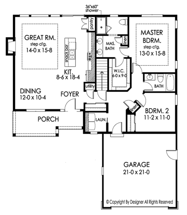 Ranch Floor Plan - Main Floor Plan #1010-178