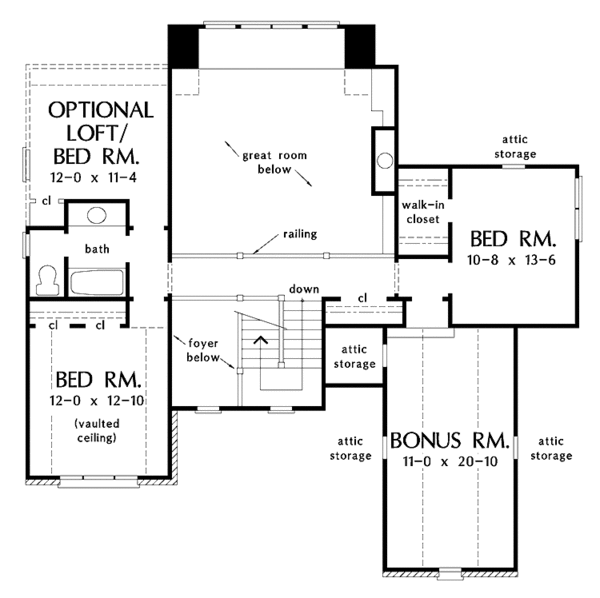 House Plan Design - Country Floor Plan - Upper Floor Plan #929-646