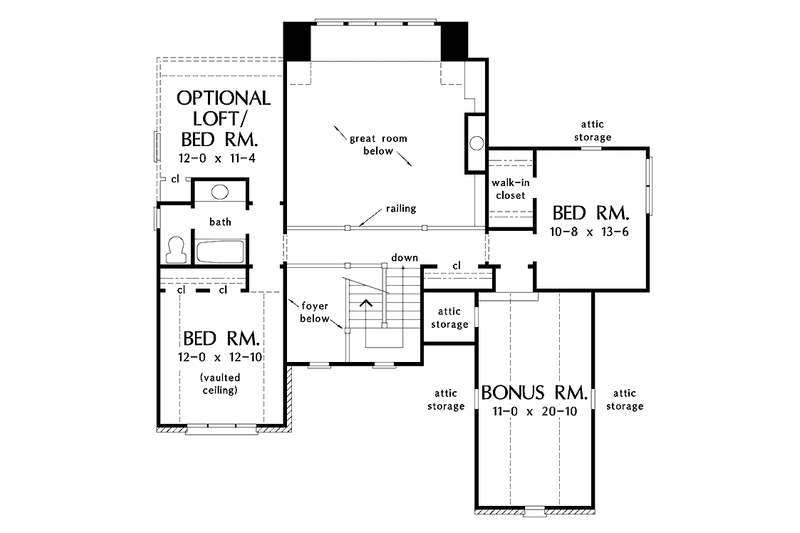 Home Plan - Floor Plan - Upper Floor for Country House Plan #929-646 - 3 bed, 2.5 bath