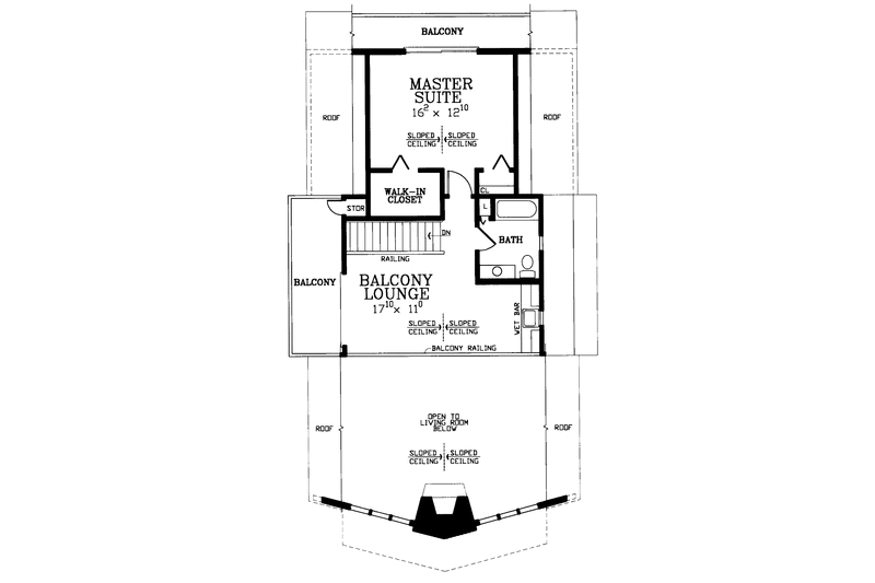 Architectural House Design - Floor Plan - Upper Floor House Plan #72-1048 - 3 bed, 2 bath