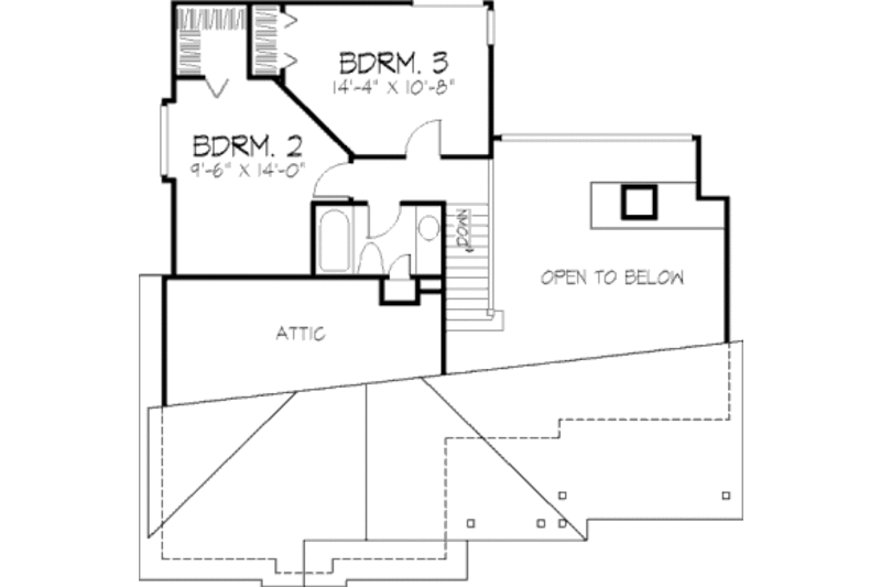 Dream House Plan - Floor Plan - Upper Floor for Country House Plan #320-351 - 3 bed, 2 bath