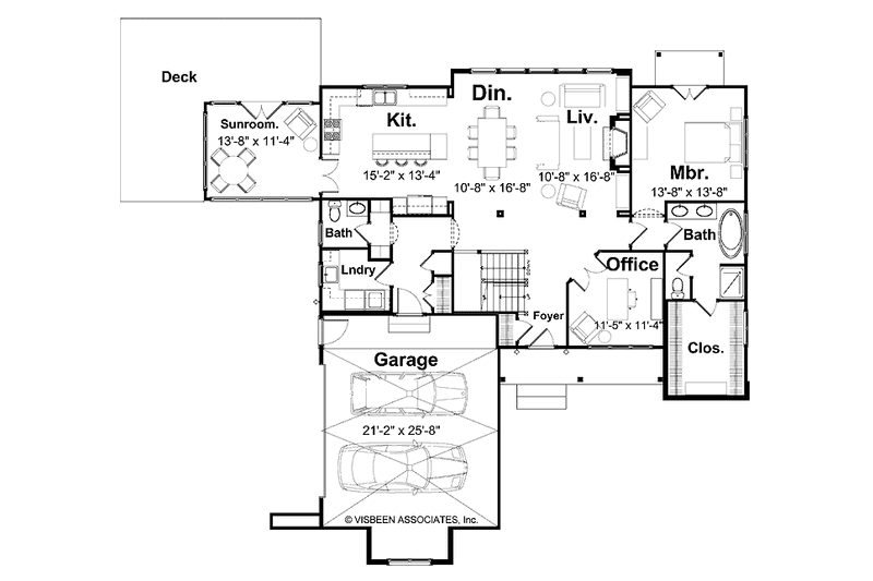Architectural House Design - Floor Plan - Main Floor for Traditional House Plan #928-106 - 3 bed, 2.5 bath