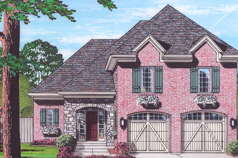 House Plan Design - Exterior - Front Elevation 3 for European House Plan #46-827 - 3 bed, 2.5 bath