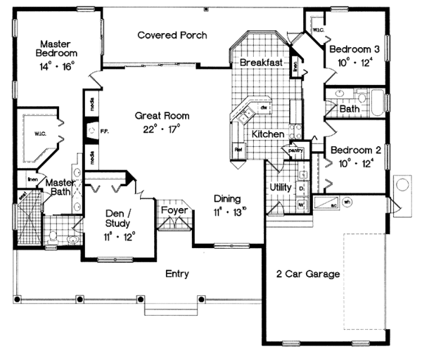 Dream House Plan - Classical Floor Plan - Main Floor Plan #417-603