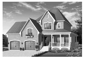 Exterior - Front Elevation 3 for Country House Plan #23-2441 - 3 bed, 1.5 bath