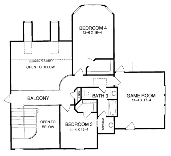 Architectural House Design - Country Floor Plan - Upper Floor Plan #952-183