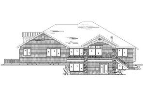 Exterior - Rear Elevation for Traditional House Plan #5-458 - 7 bed, 4.5 bath