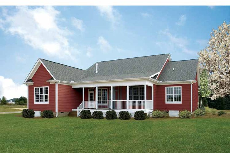 House Plan Design - Exterior - Rear Elevation for Ranch House Plan #929-745 - 3 bed, 2 bath
