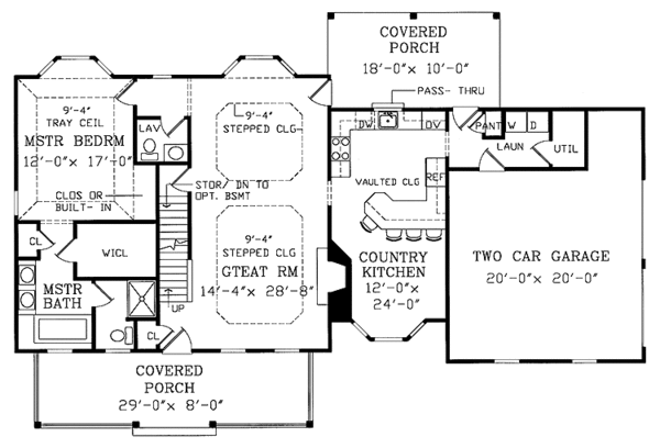 Dream House Plan - Country Floor Plan - Main Floor Plan #314-204