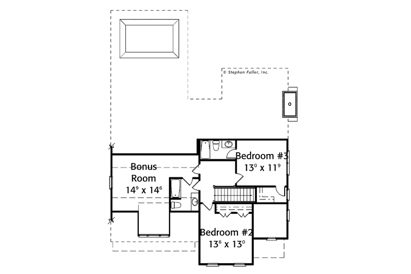 House Blueprint - Floor Plan - Upper Floor for Country House Plan #429-311 - 3 bed, 3.5 bath