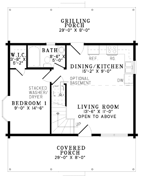 Dream House Plan - Log Floor Plan - Main Floor Plan #17-2935