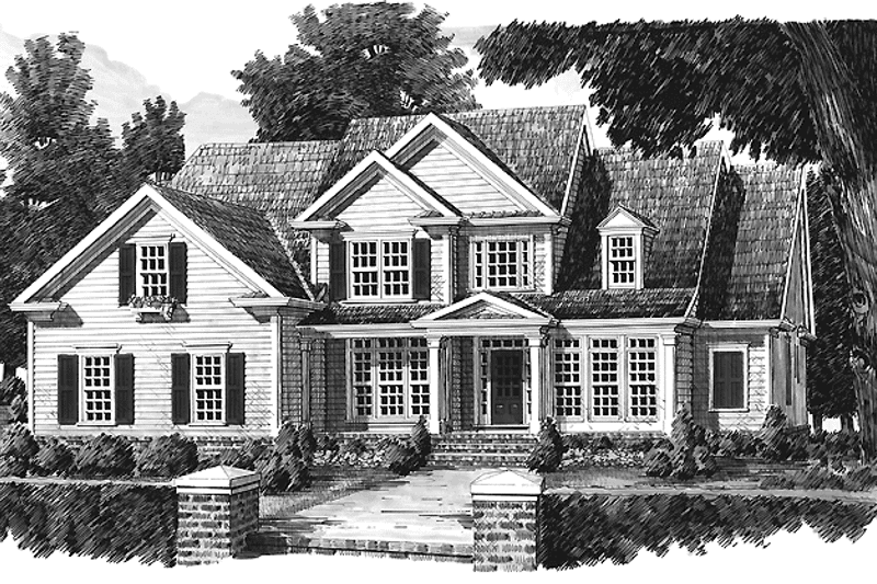 Home Plan - Exterior - Front Elevation 3 for Colonial House Plan #927-644 - 4 bed, 3.5 bath