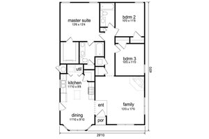 Floor Plan - Main Floor for Traditional House Plan #84-541 - 3 bed, 2 bath