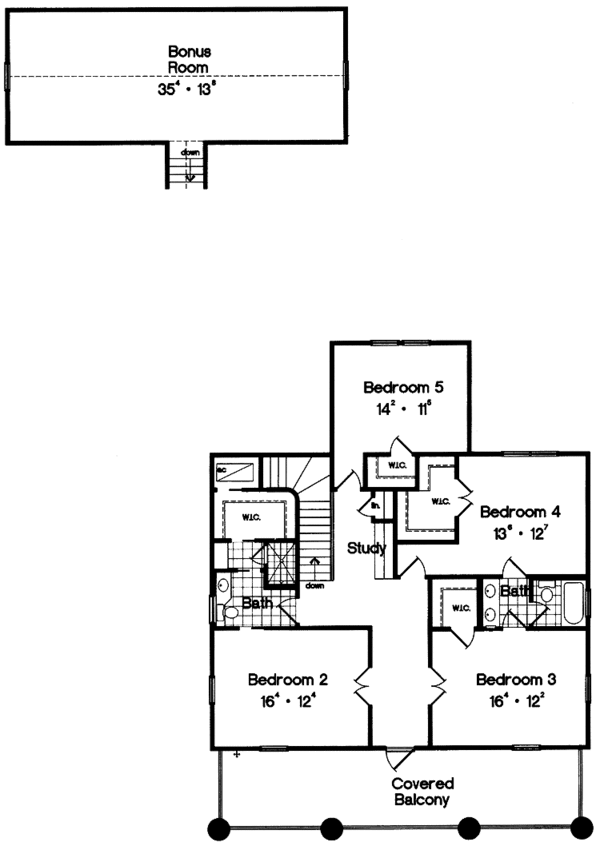 House Plan Design - Classical Floor Plan - Upper Floor Plan #417-794