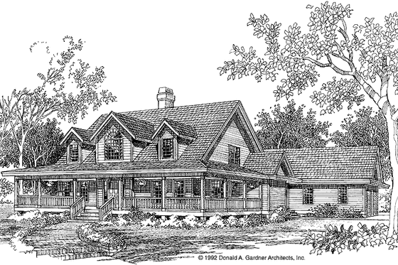 Exterior - Front Elevation 3 for Country House Plan #929-122 - 3 bed, 2.5 bath