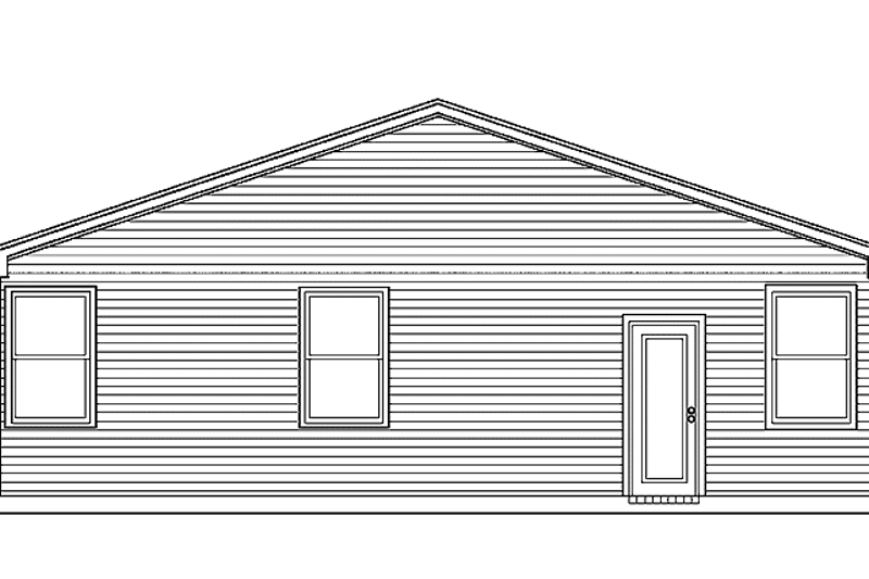Home Plan - Exterior - Rear Elevation for Ranch House Plan #84-662 - 3 bed, 2 bath