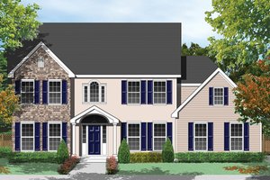 Colonial Exterior - Front Elevation Plan #1053-61