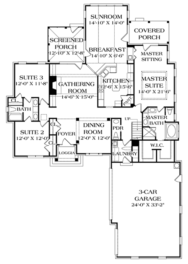 Architectural House Design - Traditional Floor Plan - Main Floor Plan #453-622