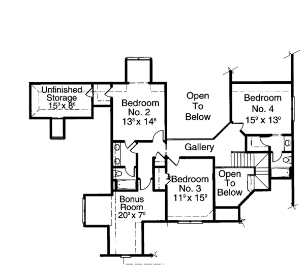 Dream House Plan - Country Floor Plan - Upper Floor Plan #429-222