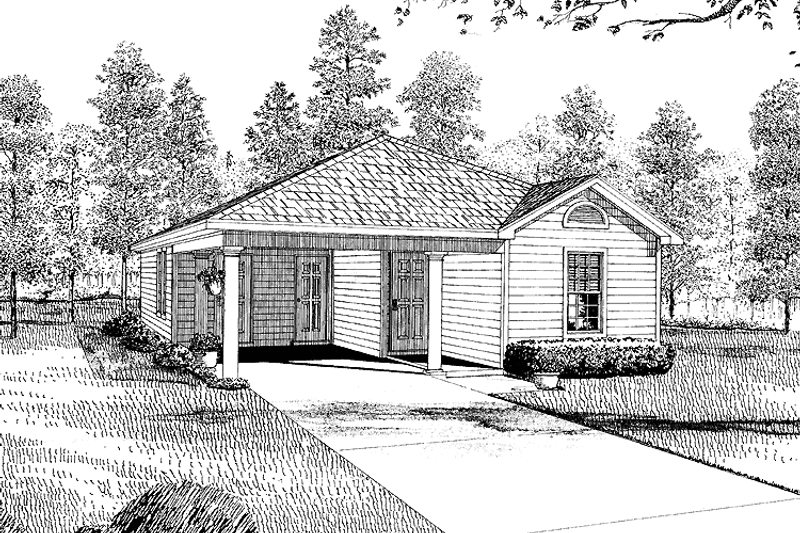 Home Plan - Exterior - Front Elevation 3 for Ranch House Plan #17-2809 - 3 bed, 2 bath