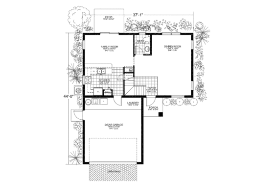 Floor Plan - Main Floor for Mediterranean House Plan #420-222 - 3 bed, 2.5 bath