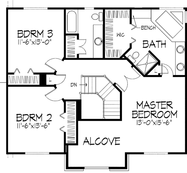 House Plan Design - European Floor Plan - Upper Floor Plan #51-874