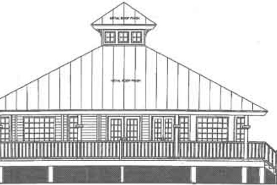 Exterior - Rear Elevation for Beach House Plan #115-129 - 2 bed, 2 bath