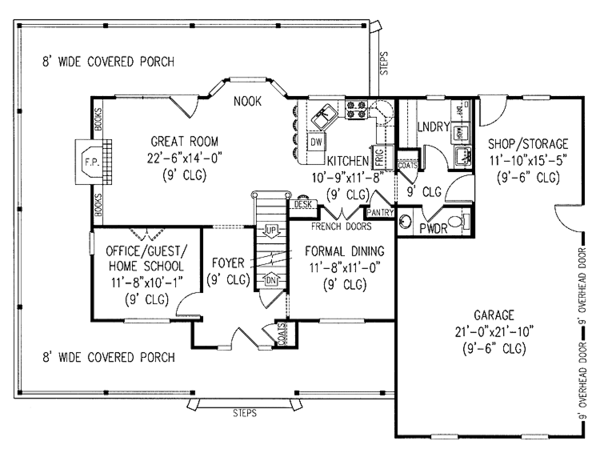 Home Plan - Country Floor Plan - Main Floor Plan #11-245