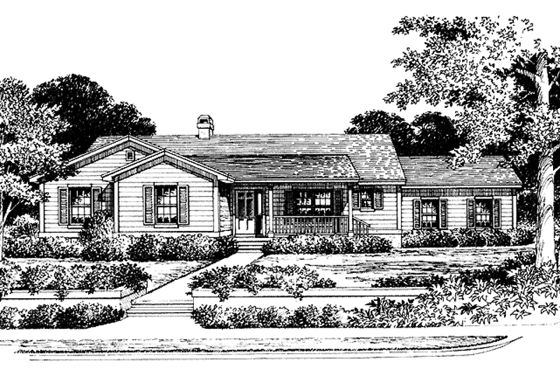 Architectural House Design - Country Exterior - Front Elevation Plan #417-734