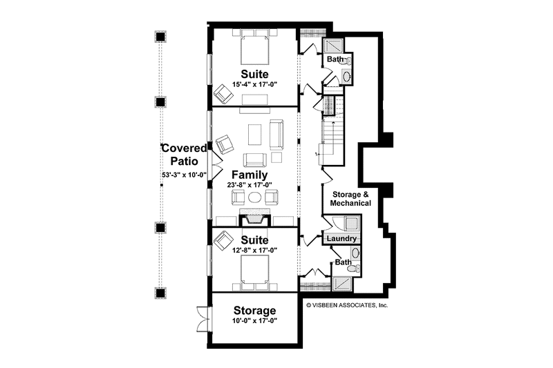 Home Plan - Floor Plan - Lower Floor for Traditional House Plan #928-212 - 4 bed, 4 bath