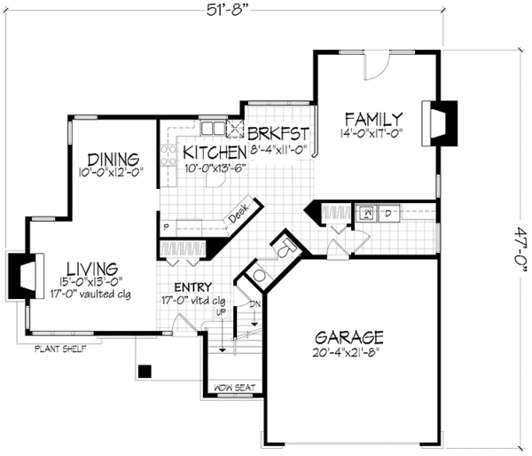 Architectural House Design - Prairie Floor Plan - Main Floor Plan #320-1077